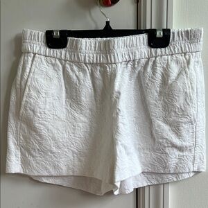 J Crew White Textured Shorts